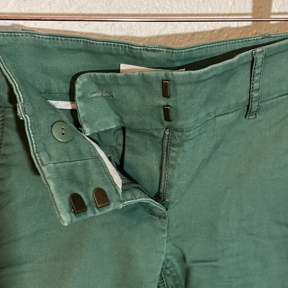 Ann Taylor Loft Marisa 00P Green Casual Capri - Picture 7 of 8
